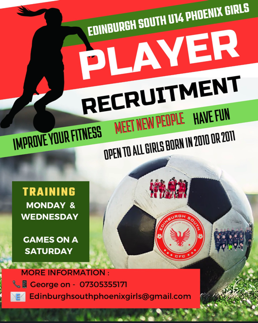 Edinburgh south u14s player recruitment Image