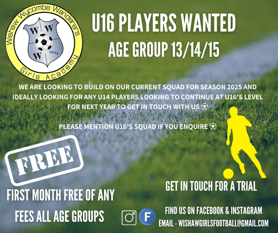 Player Recruitment Under 16 Girls Football Image