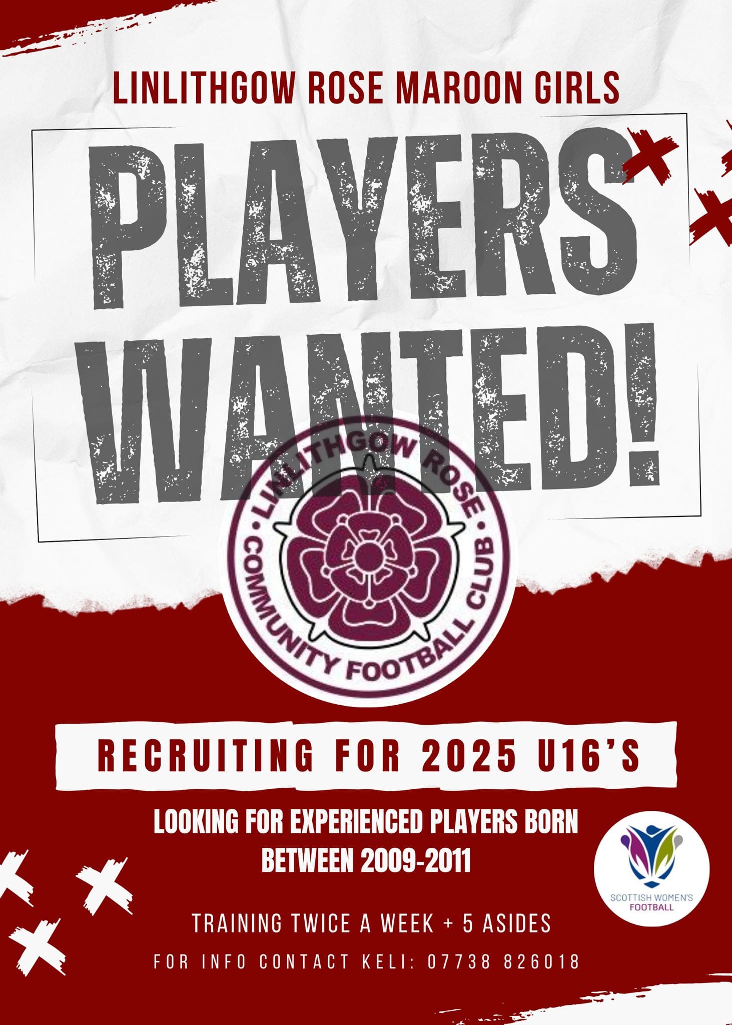 Linlithgow Rose - U16 recruitment for 2025 Image