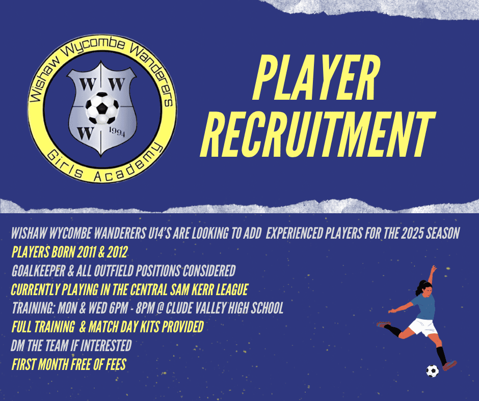 Girls U14's Player Recruitment - Wishaw Wycombe Wanderers Image