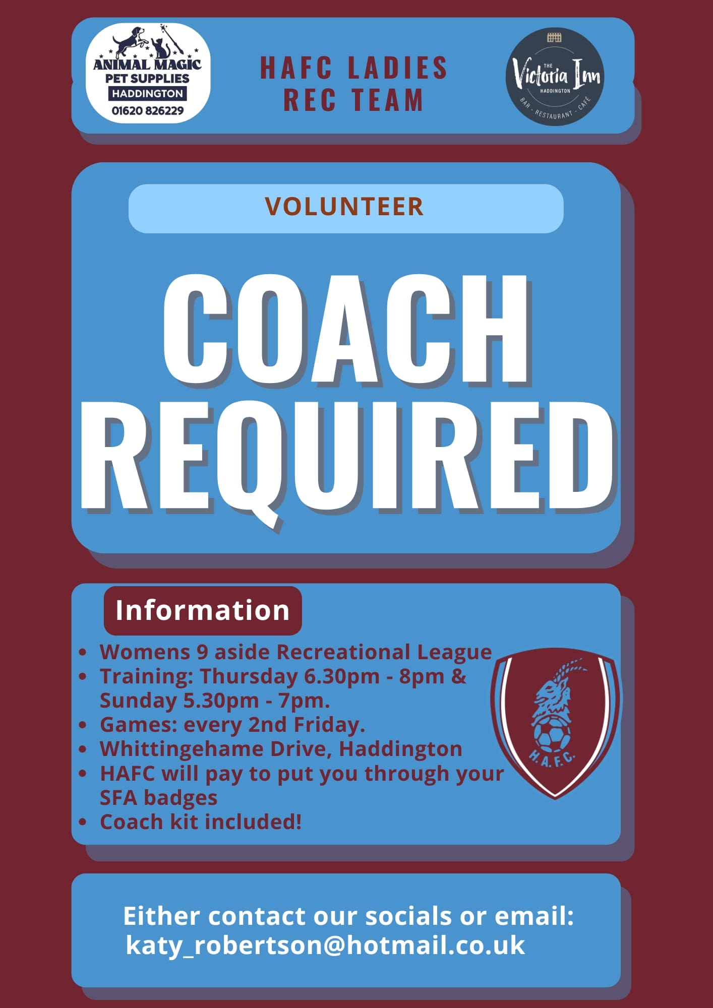 Coach Required - Haddington Athletic Women Image